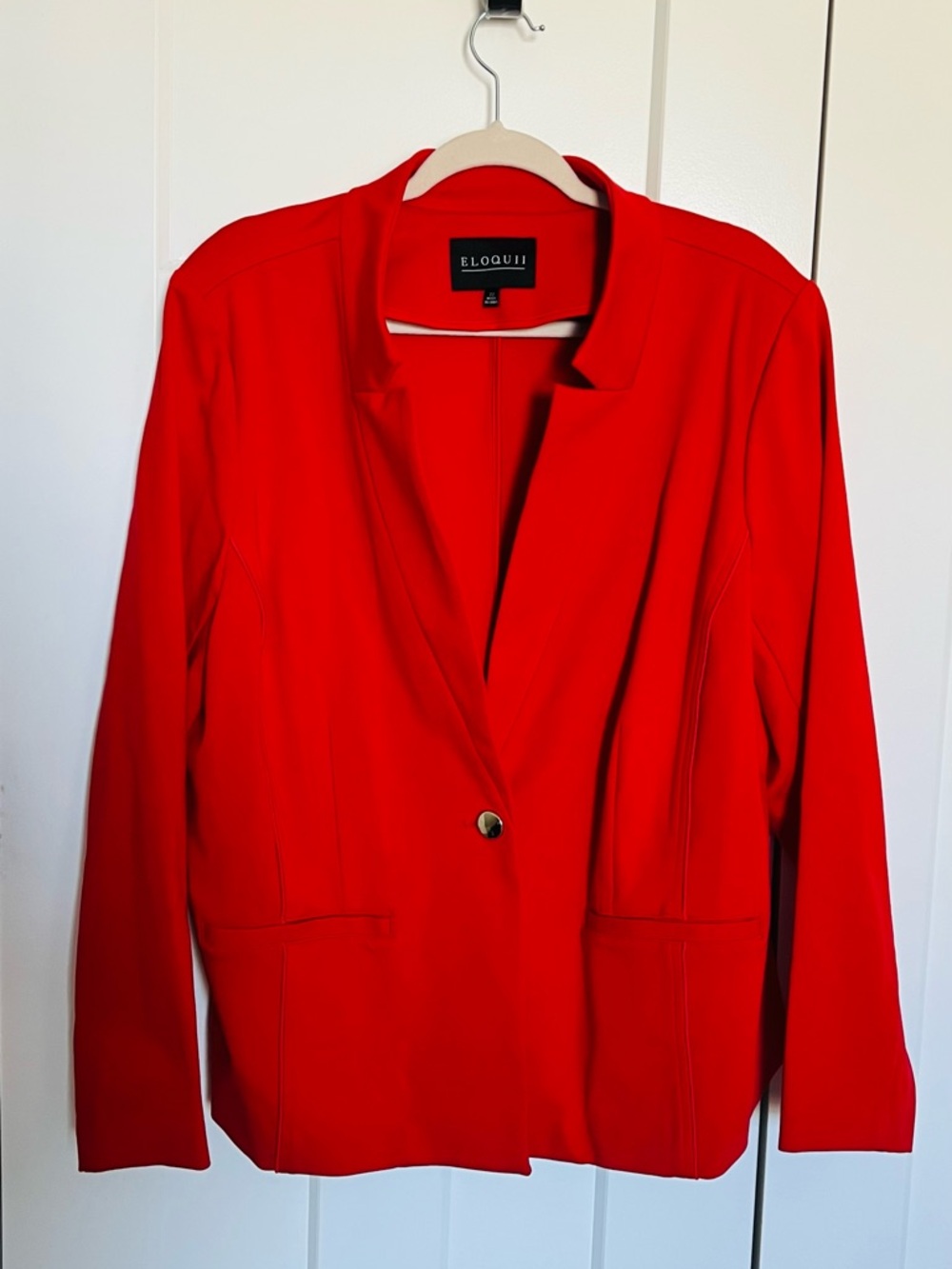 Eloquii Vibrant Red Single-Button Blazer